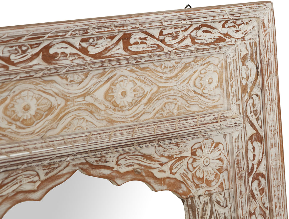 Hary Hand Carved Wooden Mirror