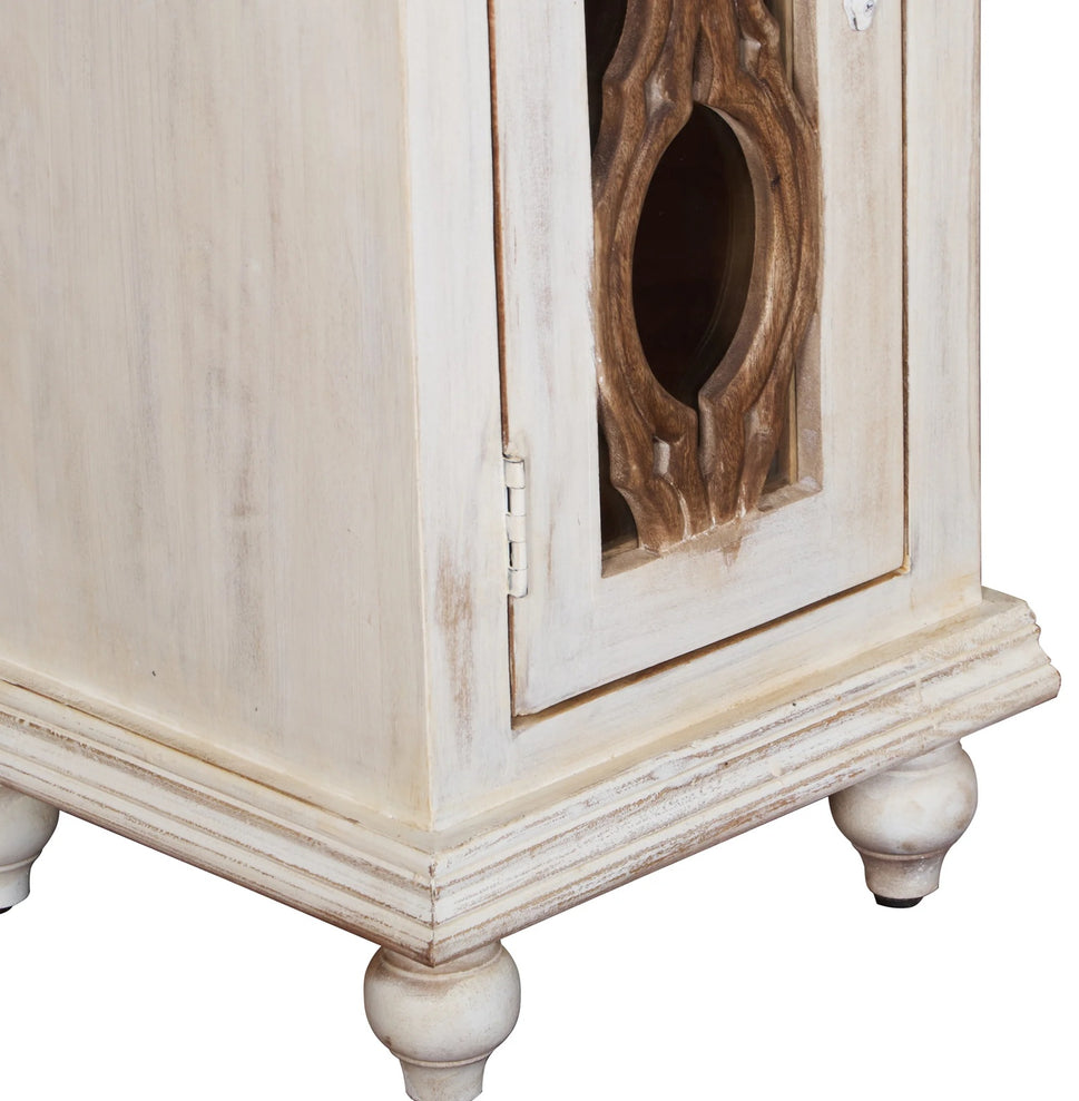 Violet Hand Carved Wooden Bookshelves Set/2