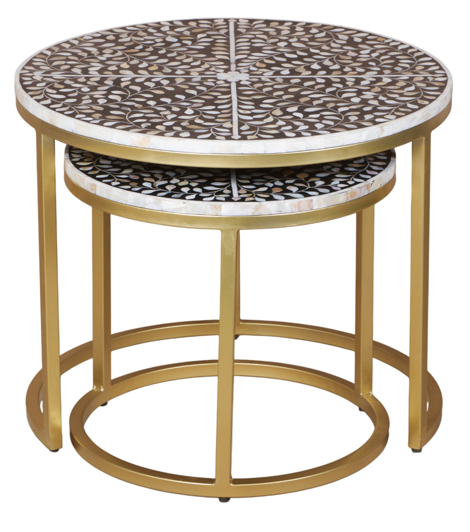 Liam Mother of Pearl Inlay  Nesting Table