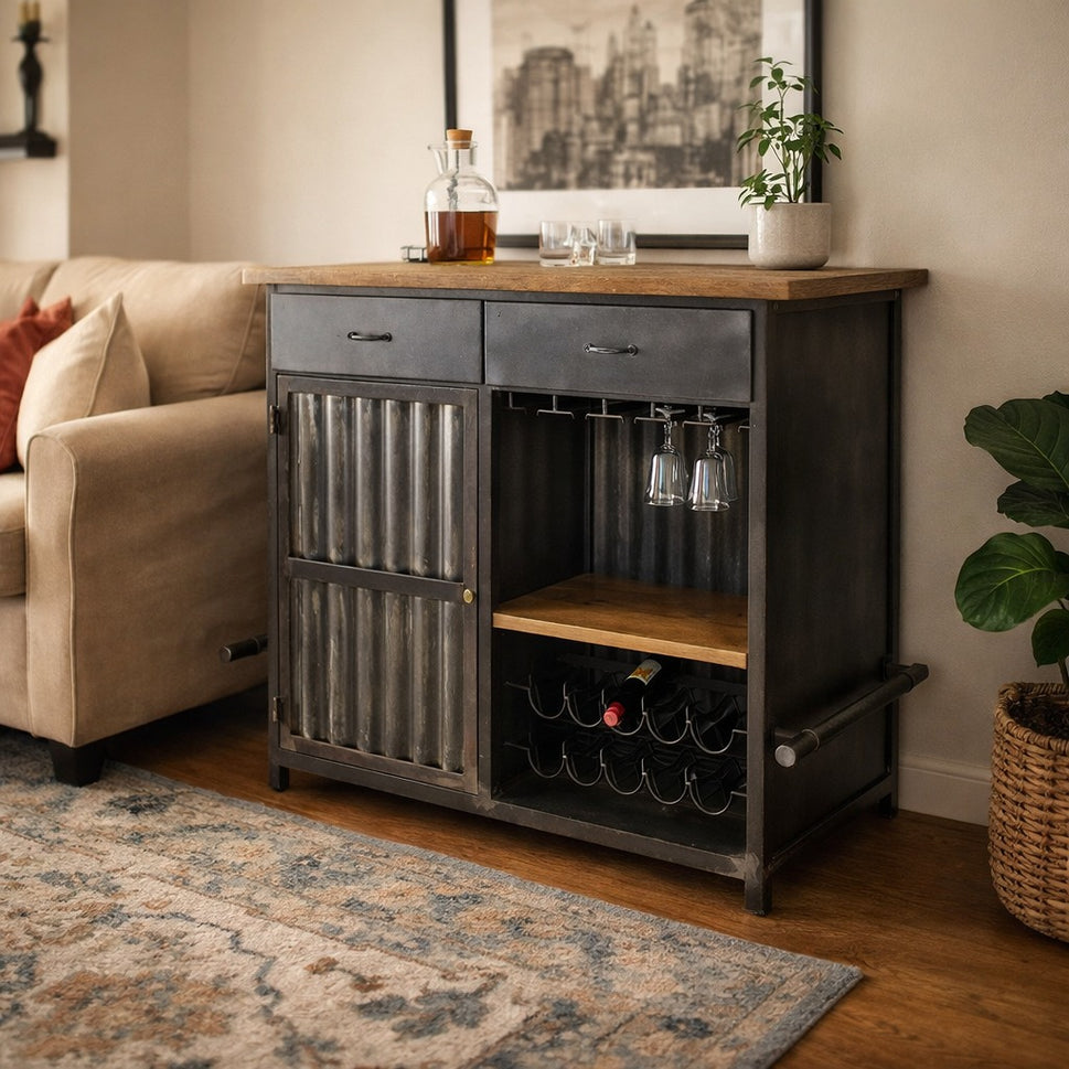 Daniel Wooden Bar Cabinet