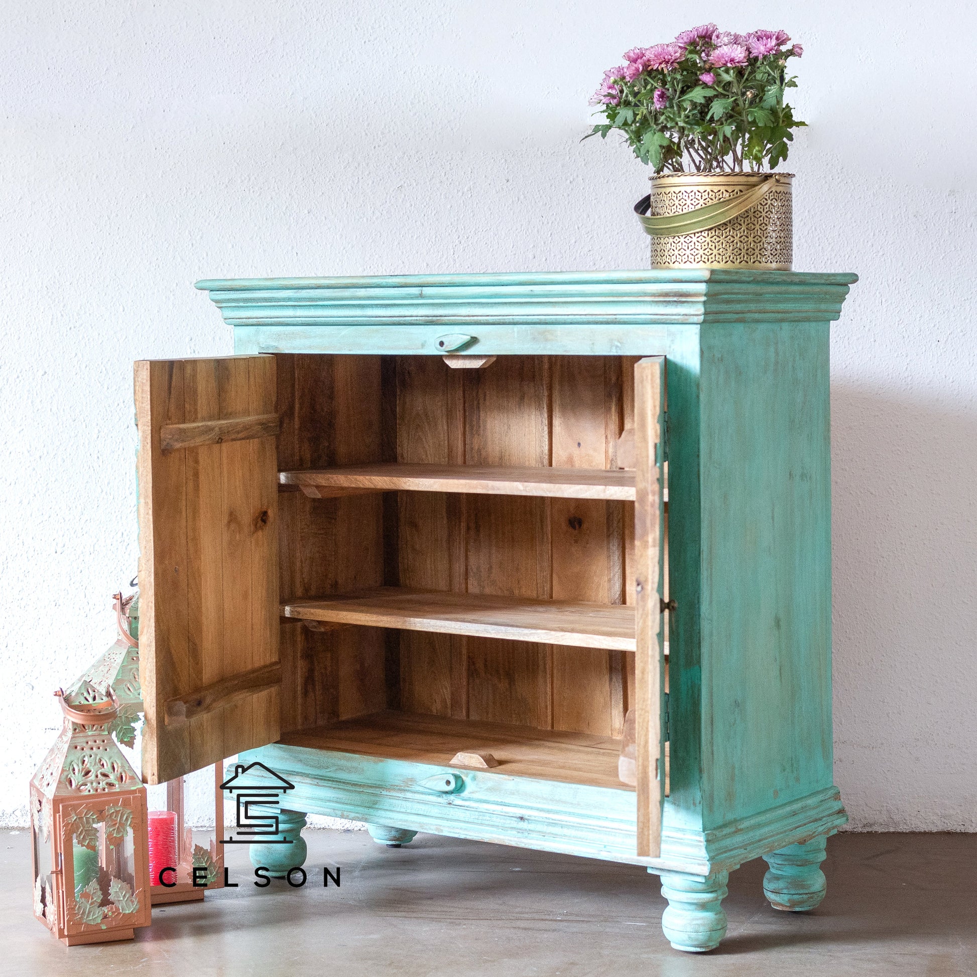 Jiya Carved Wooden Cabinet