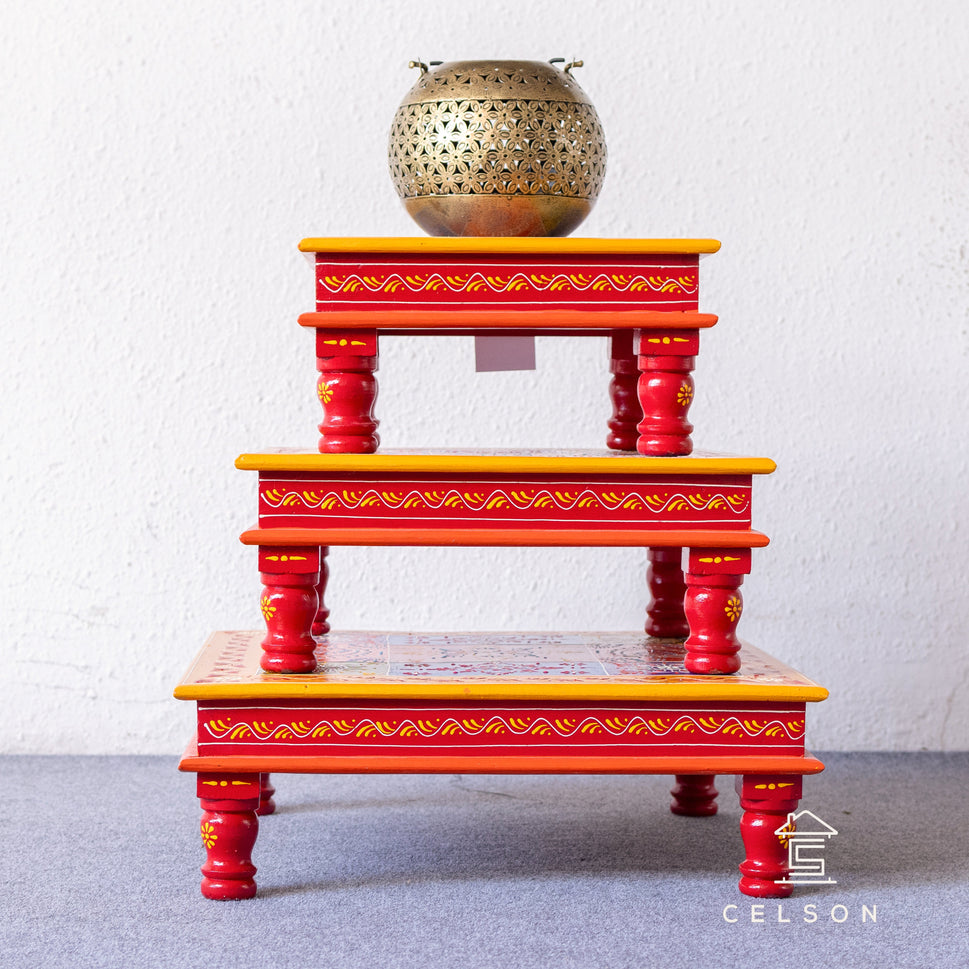 Marie Hand Painted Wooden Stool