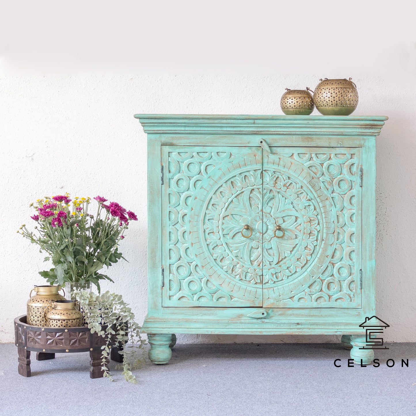 Jiya Carved Wooden Cabinet