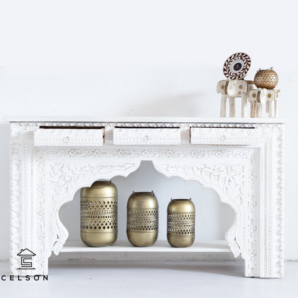Anita Hand Carved Wooden Console Table