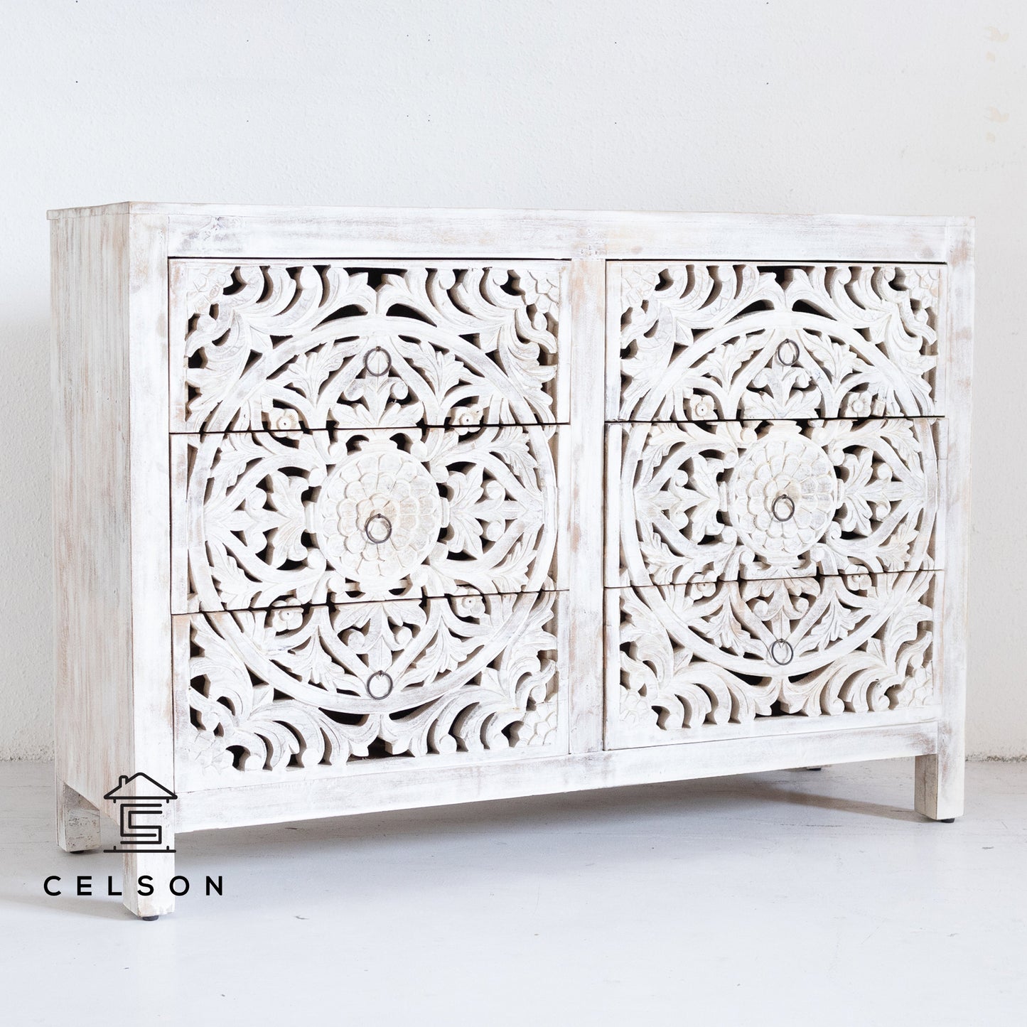 Elyana Carved Wooden Dresser