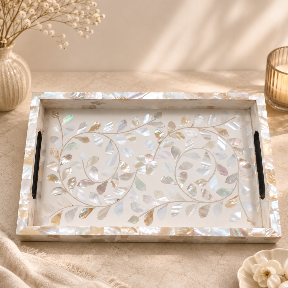 Romy Mother of Pearl Inlay Tray with Tray