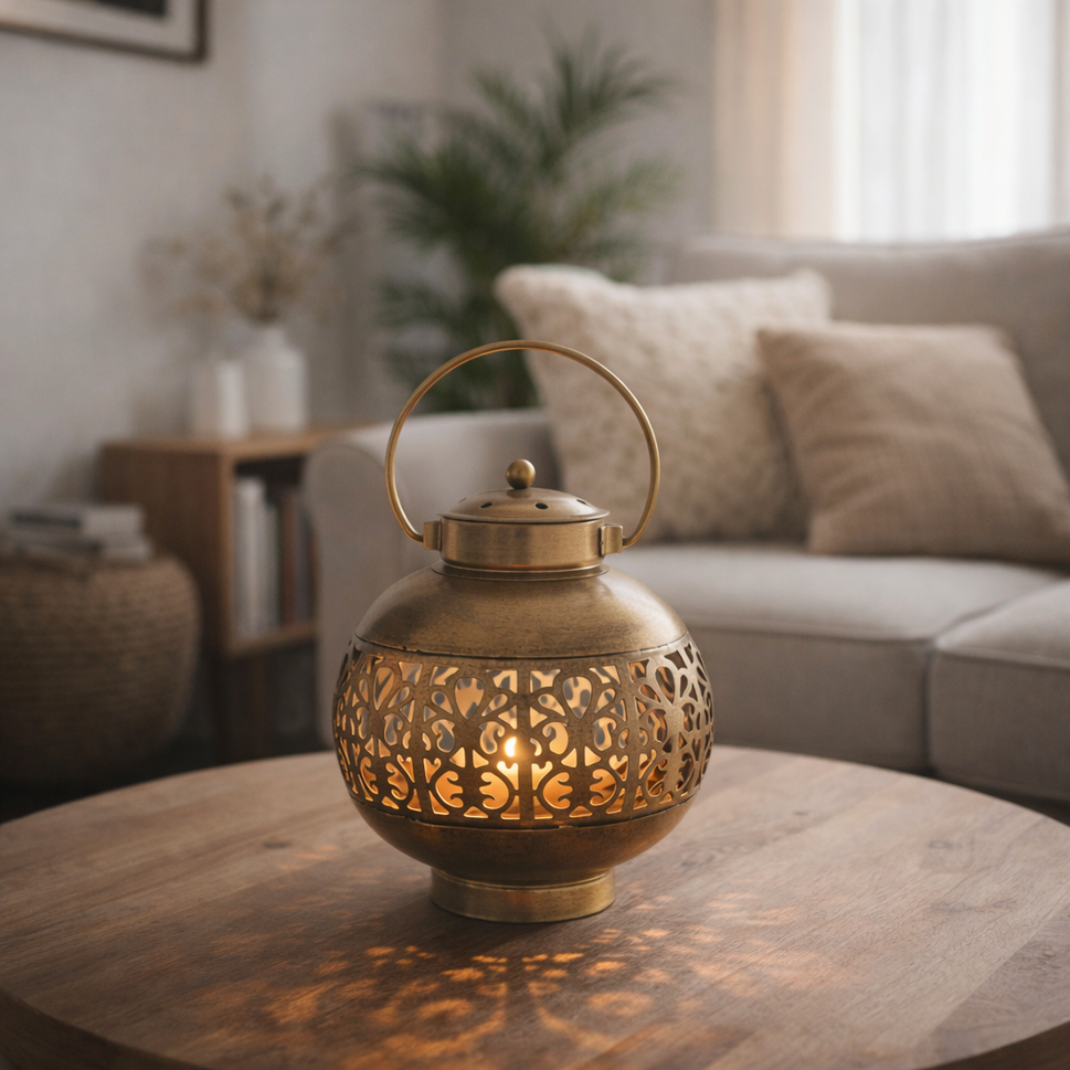 Nima Handcrafted Brass Lantern