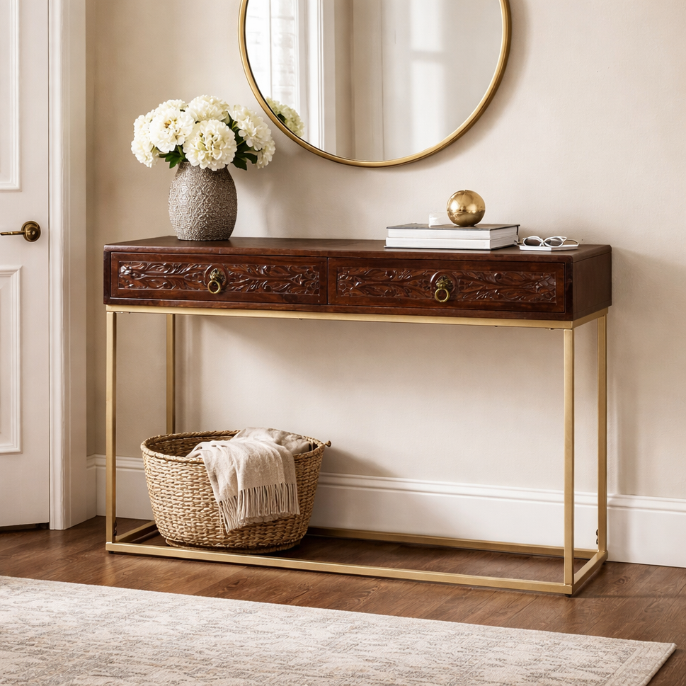 Lavie Hand Carved Console Table