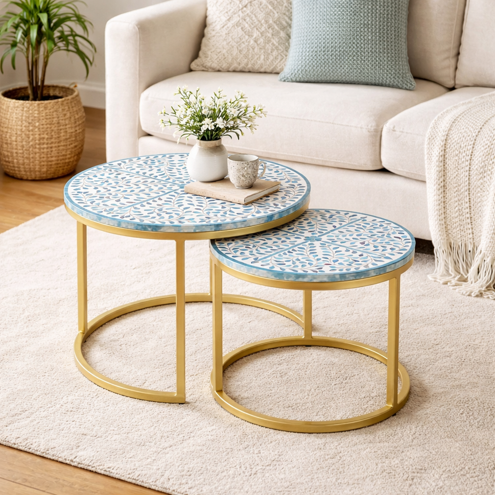 Lyla Bone Inlay Nesting Coffee Table