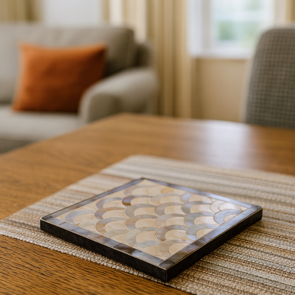Alwin Mother of Pearl Inlay Coaster