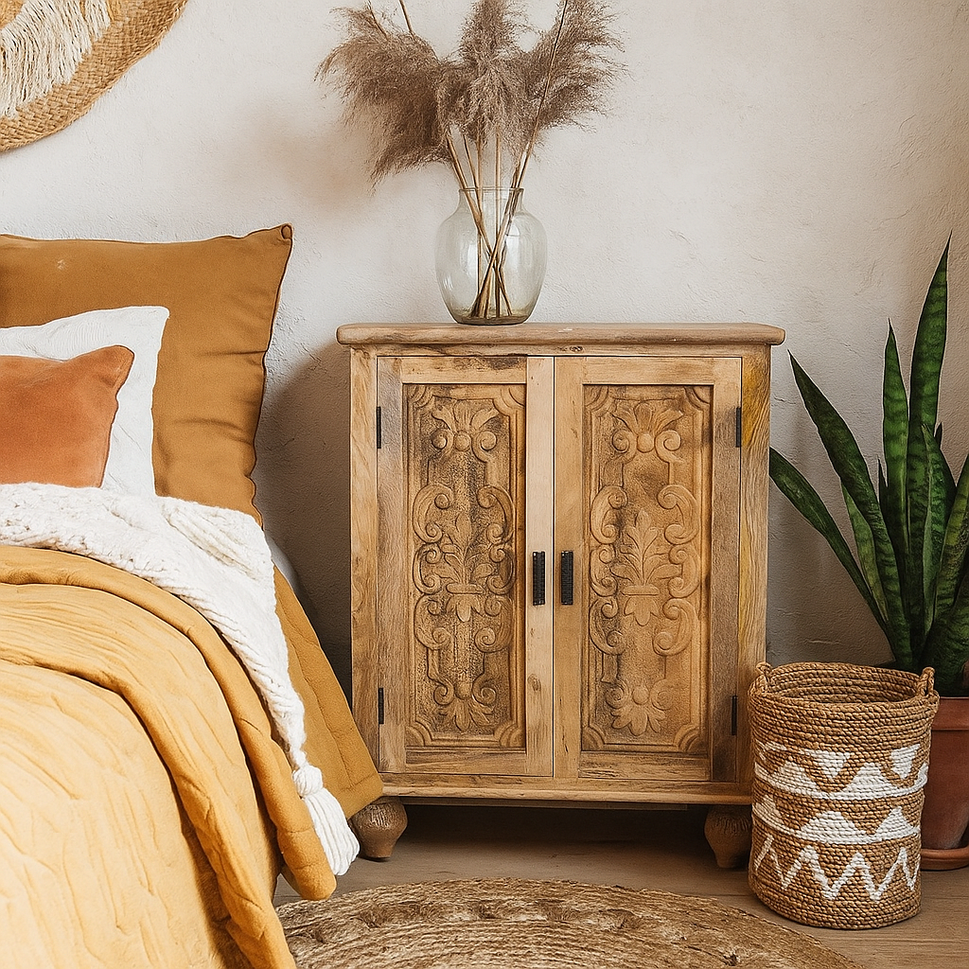 Adam Carved Wooden Chest