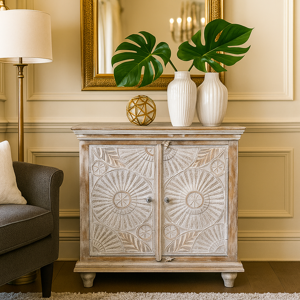 Ria Wooden Carved Cabinet