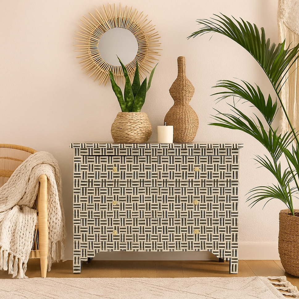 Odin Bone Inlay Chest of drawer