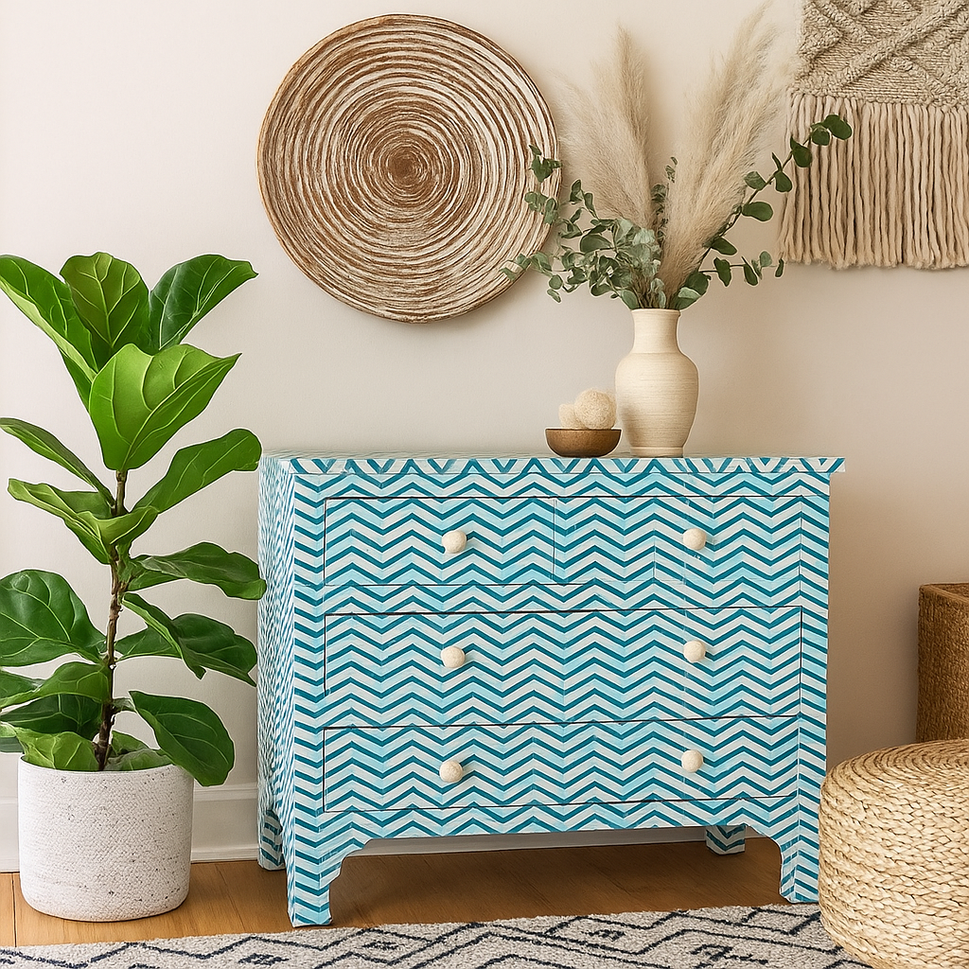Elba Bone Inlay Chest of Drawer