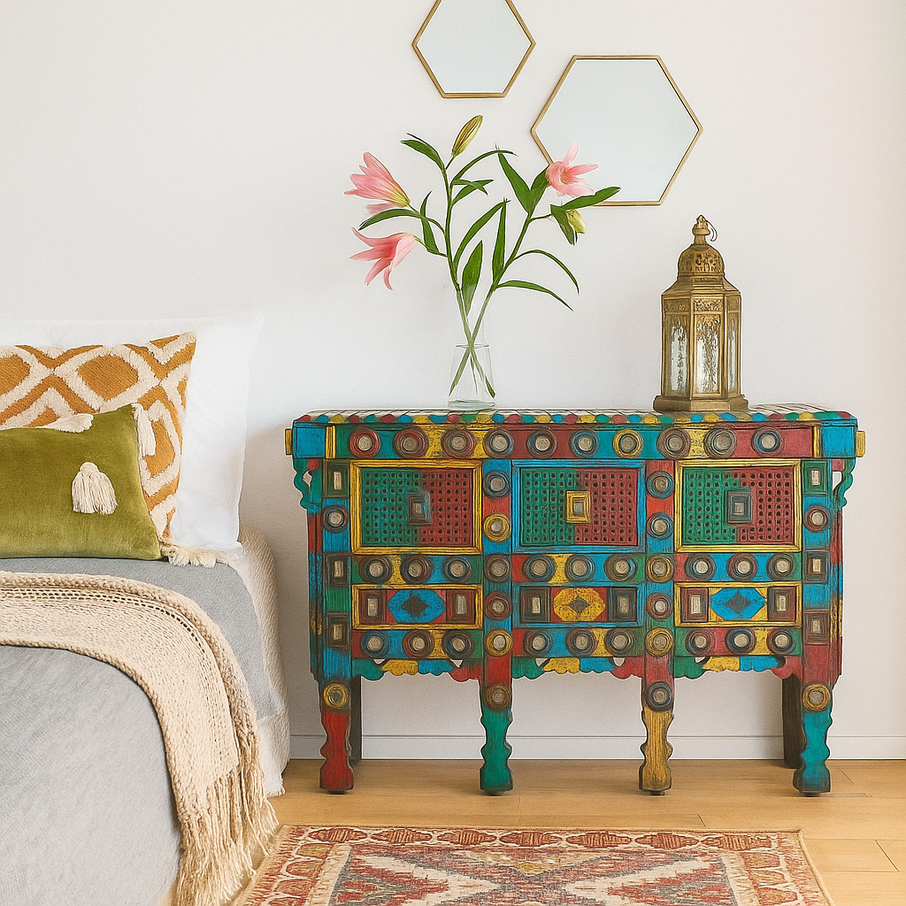 Billy Damchiya Hand Painted Console Table