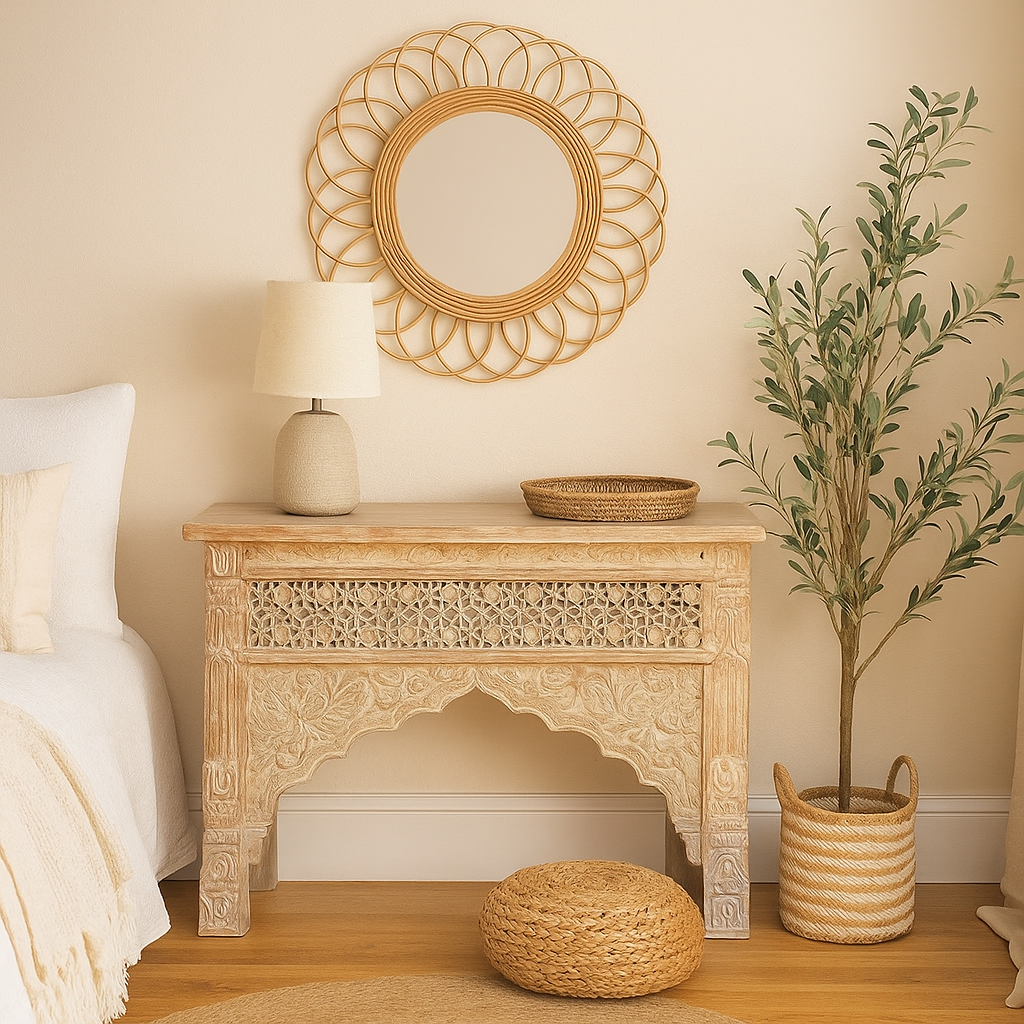 Parsons Hand Carved Wooden Console Table