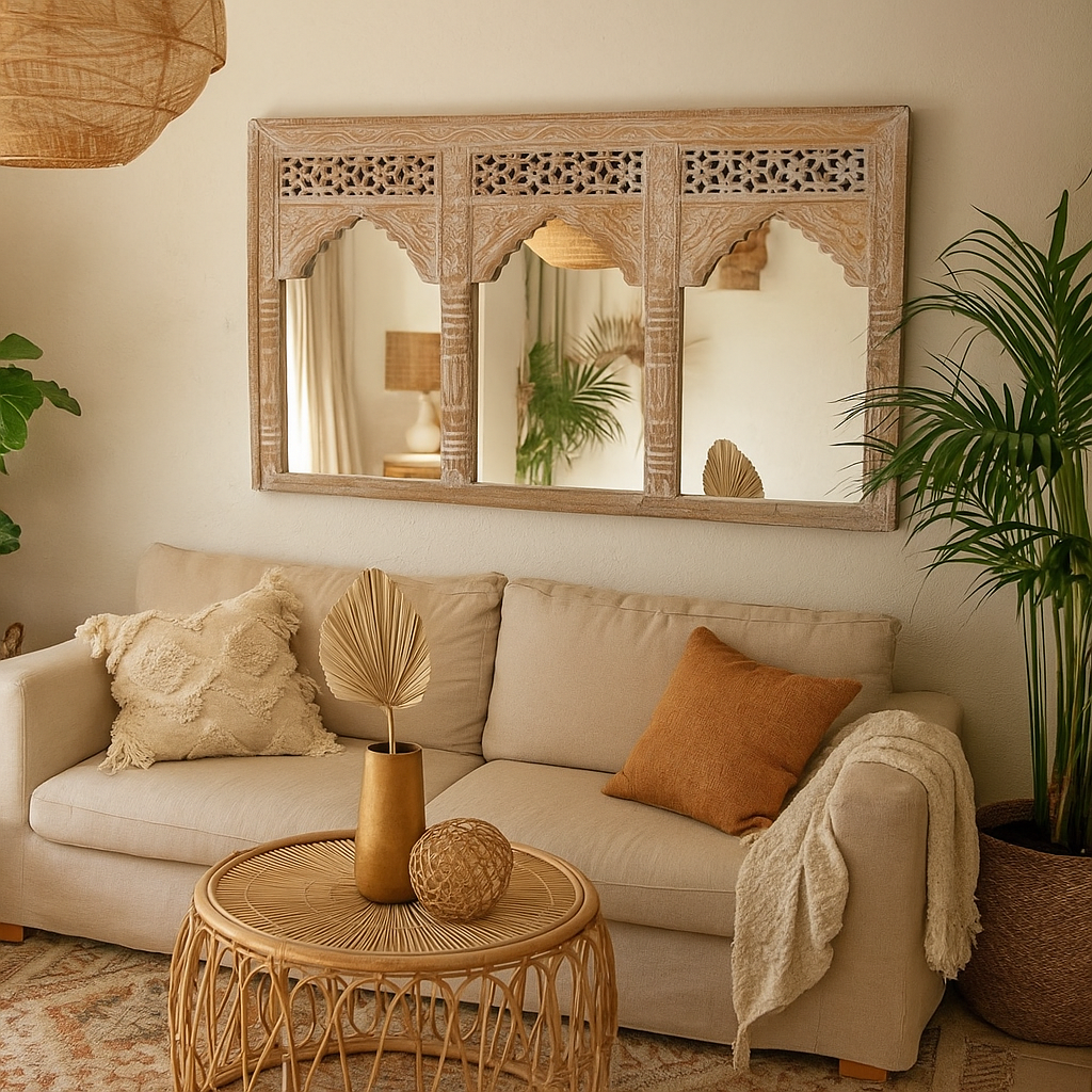 Alves Carved Wooden Mirror