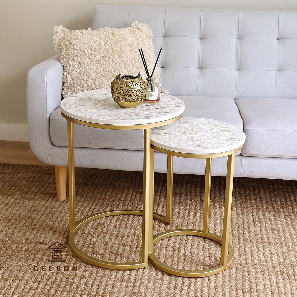 Emily Mother of Pearl Inlay Nesting Tables