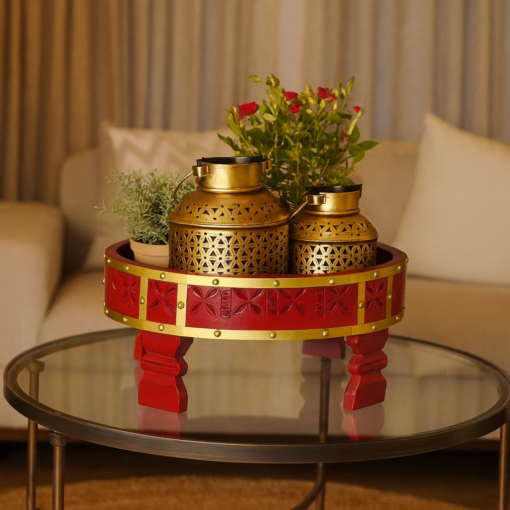 Ansh Carved Chakki Table