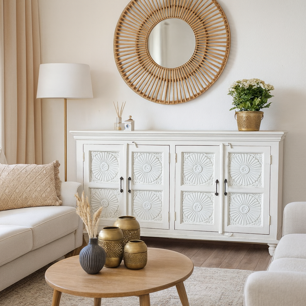 Rima Hand Carved Wooden Sideboard