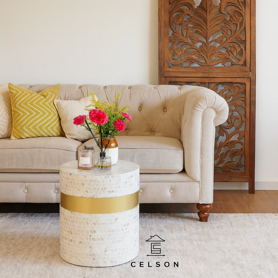 Jimmy Mother of Pearl Inlay Stool