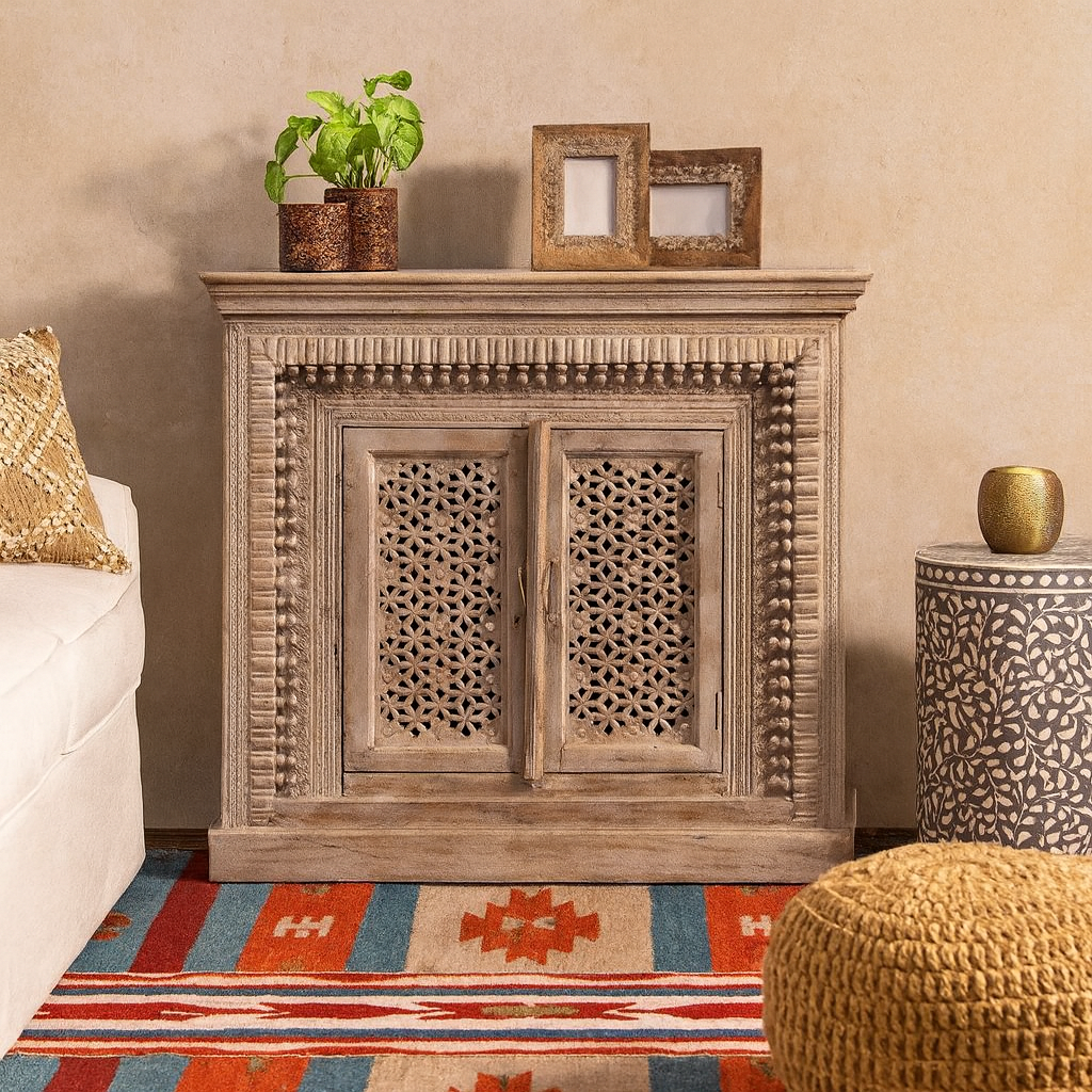 Marlon Carved Wooden Chest