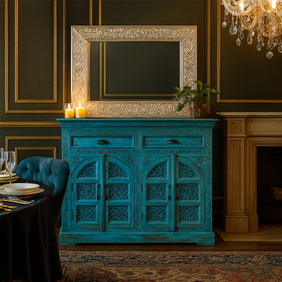 Chris Carved Wooden Cabinet