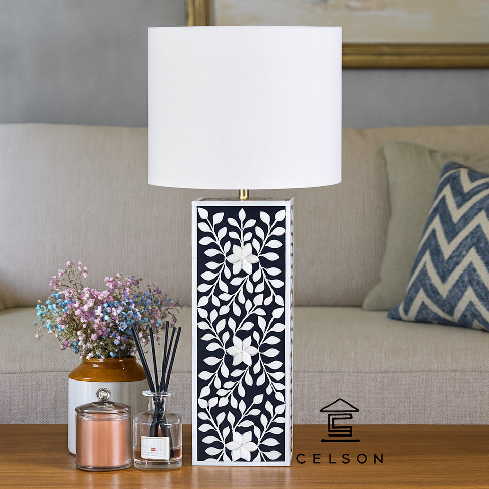 Smith Bone Inlay Lamp with Shade