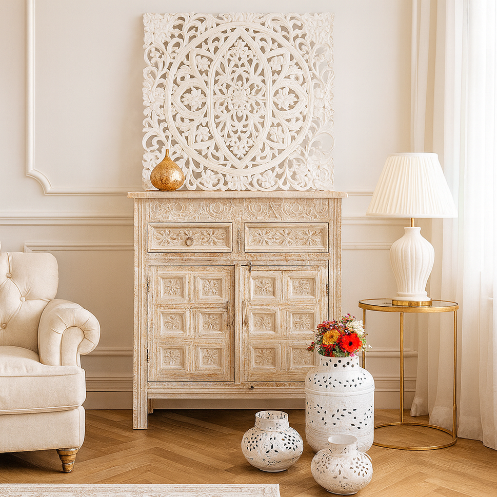 Josie Carved Wooden Cabinet