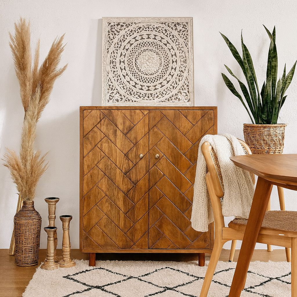 Keith Carved Wooden Cabinet
