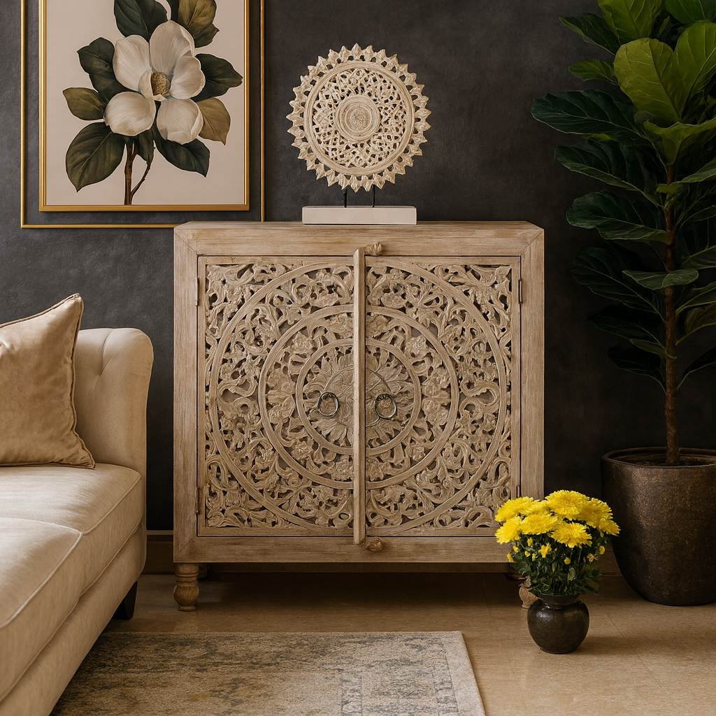 Rorry Carved Wooden Chest