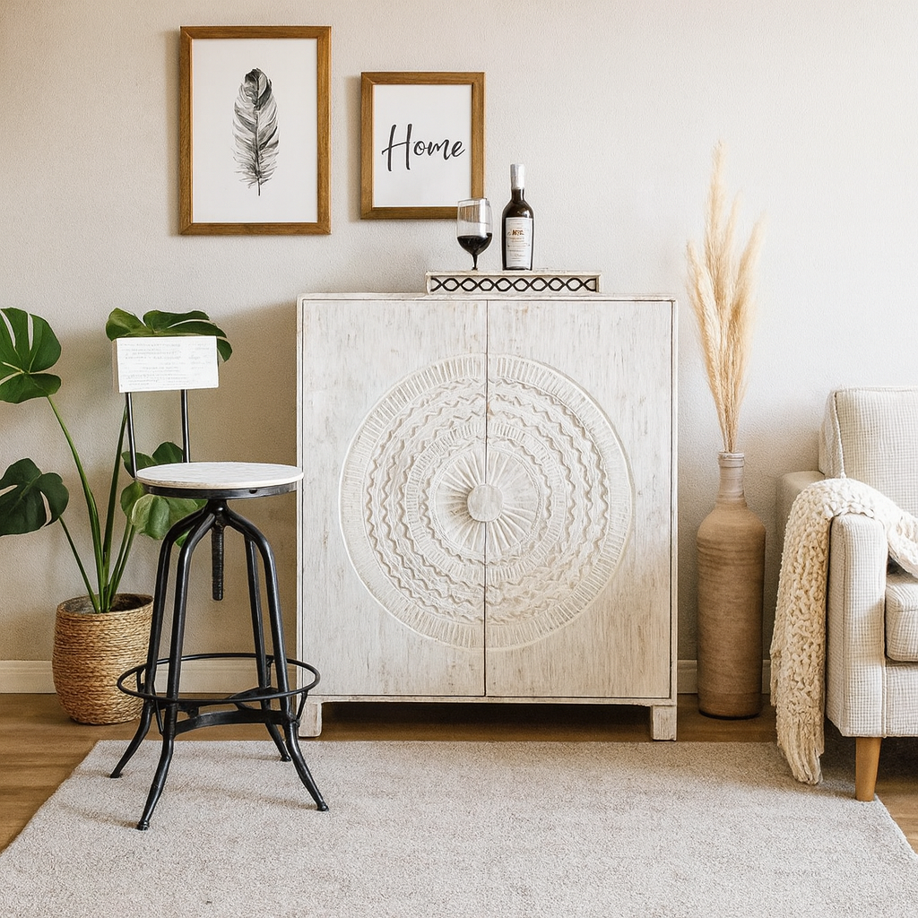 Asbert Wooden Bar Cabinet