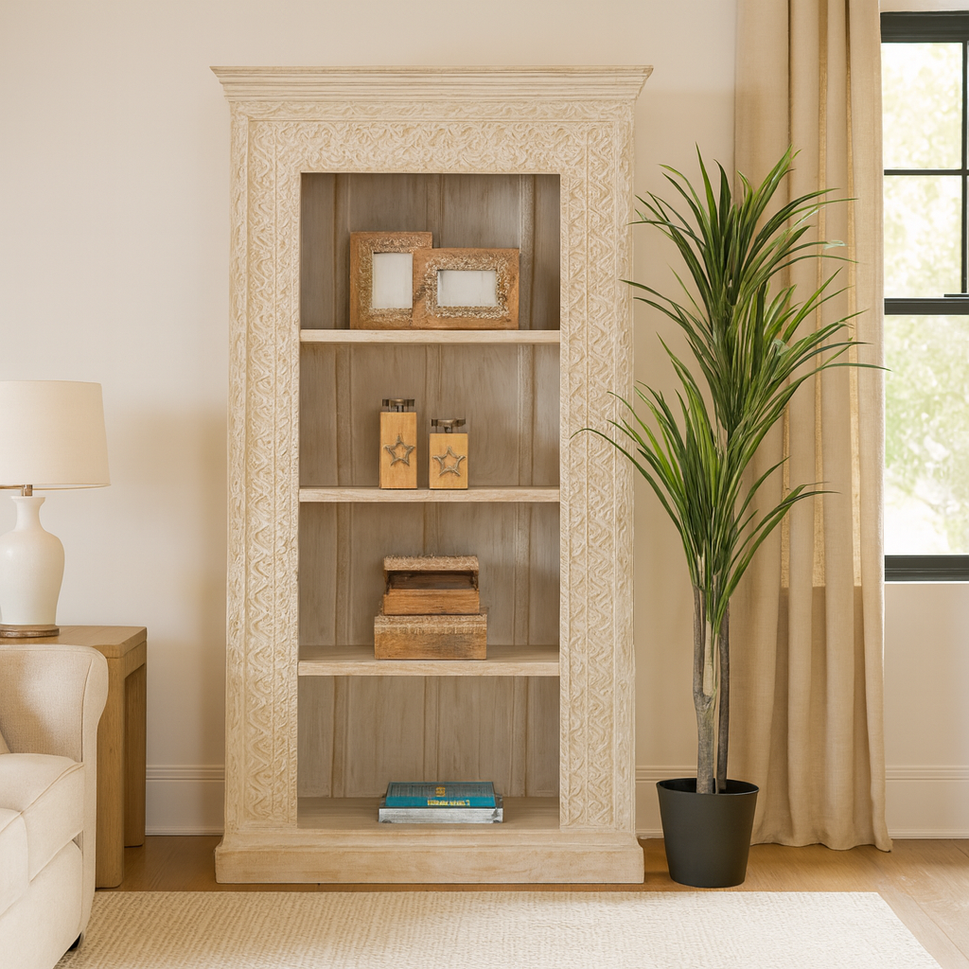 Riley Carved Bookshelf