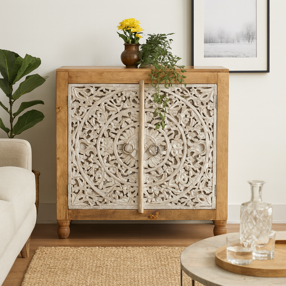 Rorry Carved Wooden Cabinet