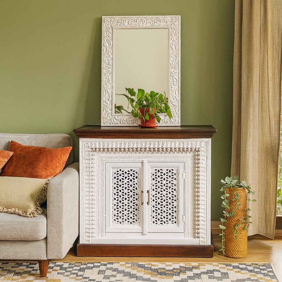 Carole Wooden Carved Cabinet