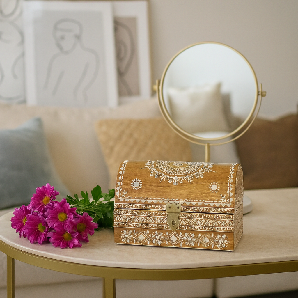 Audrey Wooden Hand Painted Storage Box