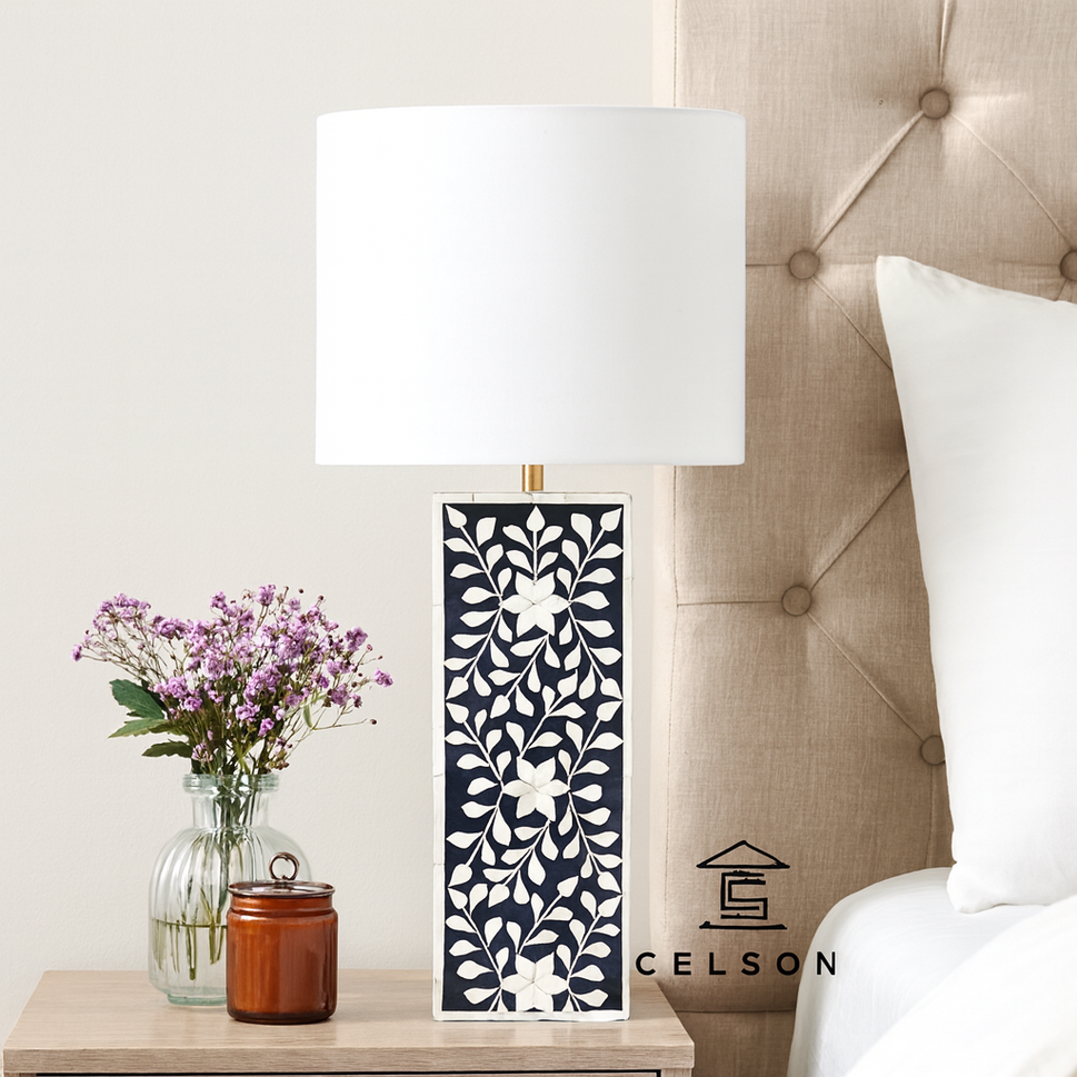 Smith Bone Inlay Lamp with Shade