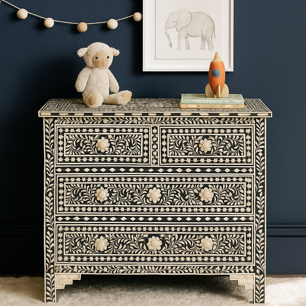 Magdalene Bone Inlay Chest of Drawer