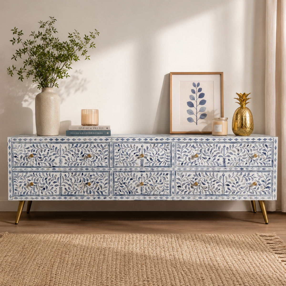Neera Bone Inlay TV Cabinet