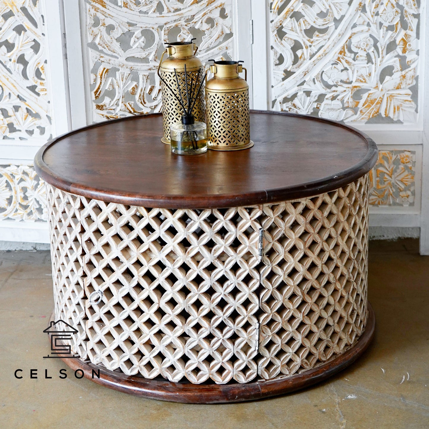 Sahiba Carved Wooden Coffee Table
