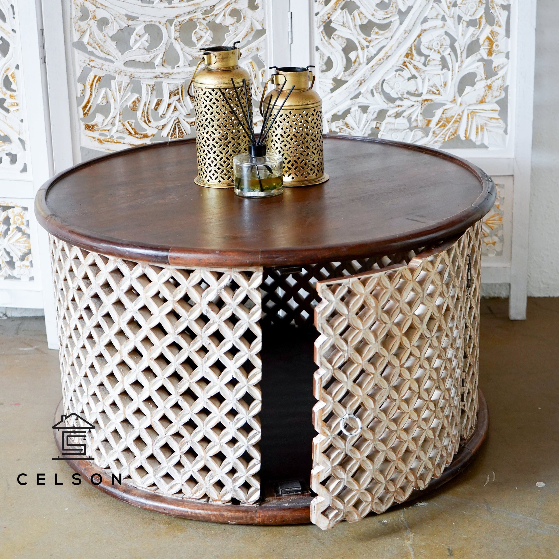 Sahiba Carved Wooden Coffee Table