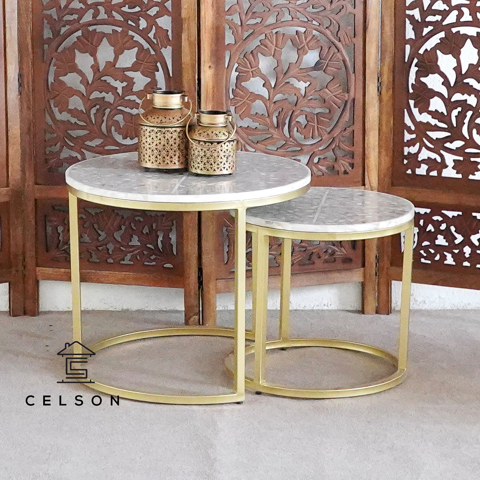 Emma Mother of Pearl Inlay Nesting Coffee Table
