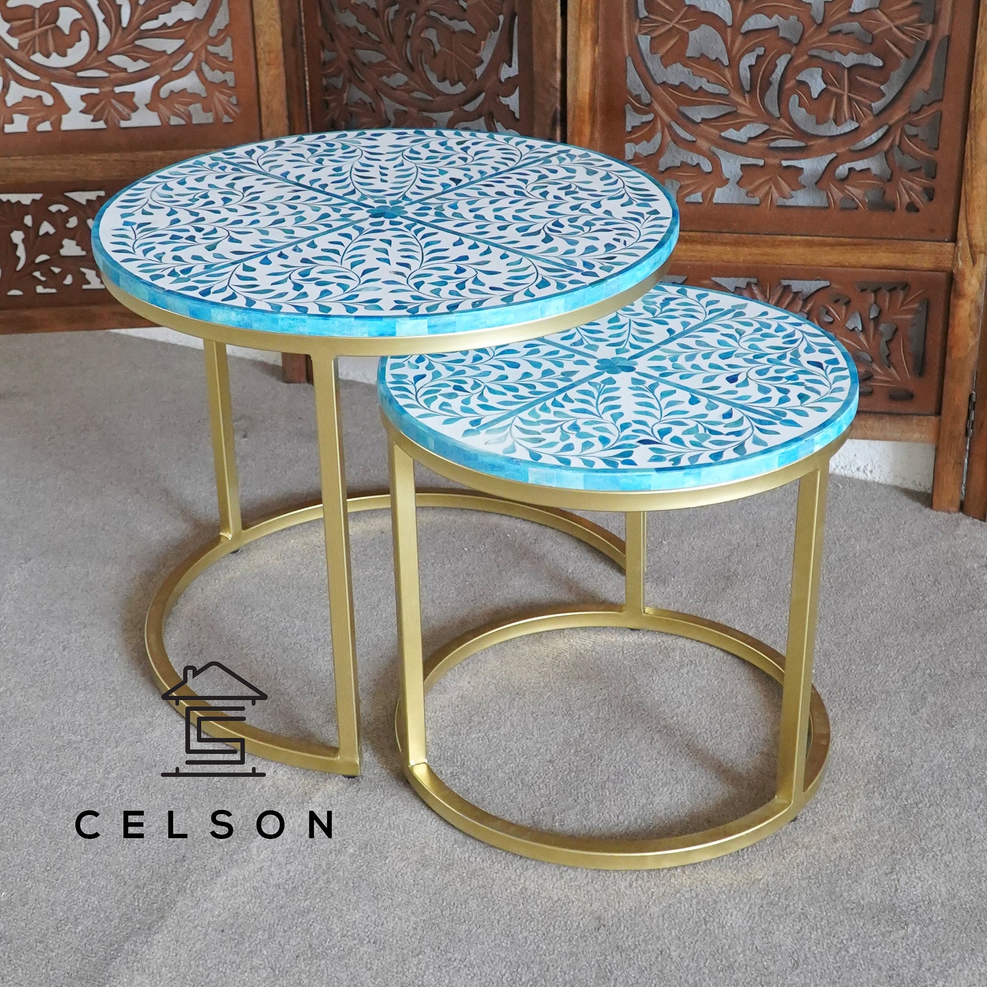 Lyla Bone Inlay Nesting Coffee Table