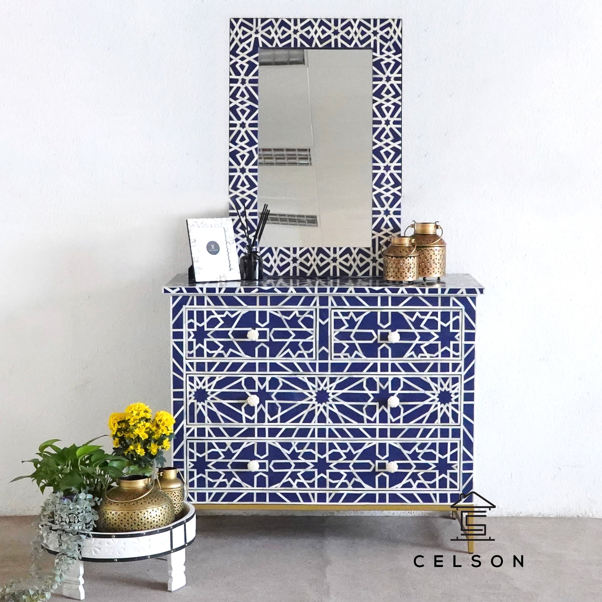 Ralph Bone Inlay Chest & Mirror