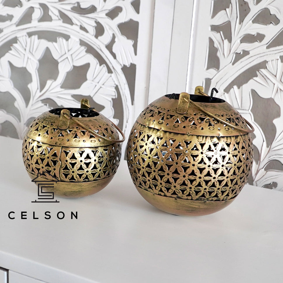 Zahra Brass Finish Lantern