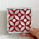 Switch Geometric Pattern Mother of Pearl Inlay Coaster 1 image
