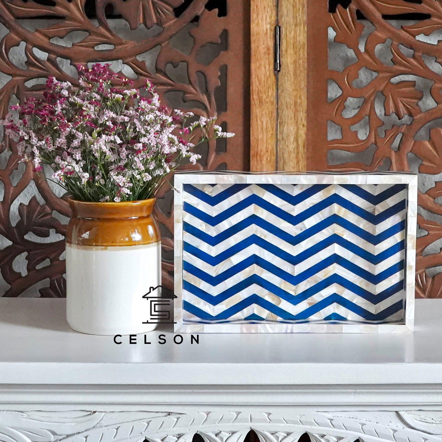 Edison Mother of Pearl Inlay Tray