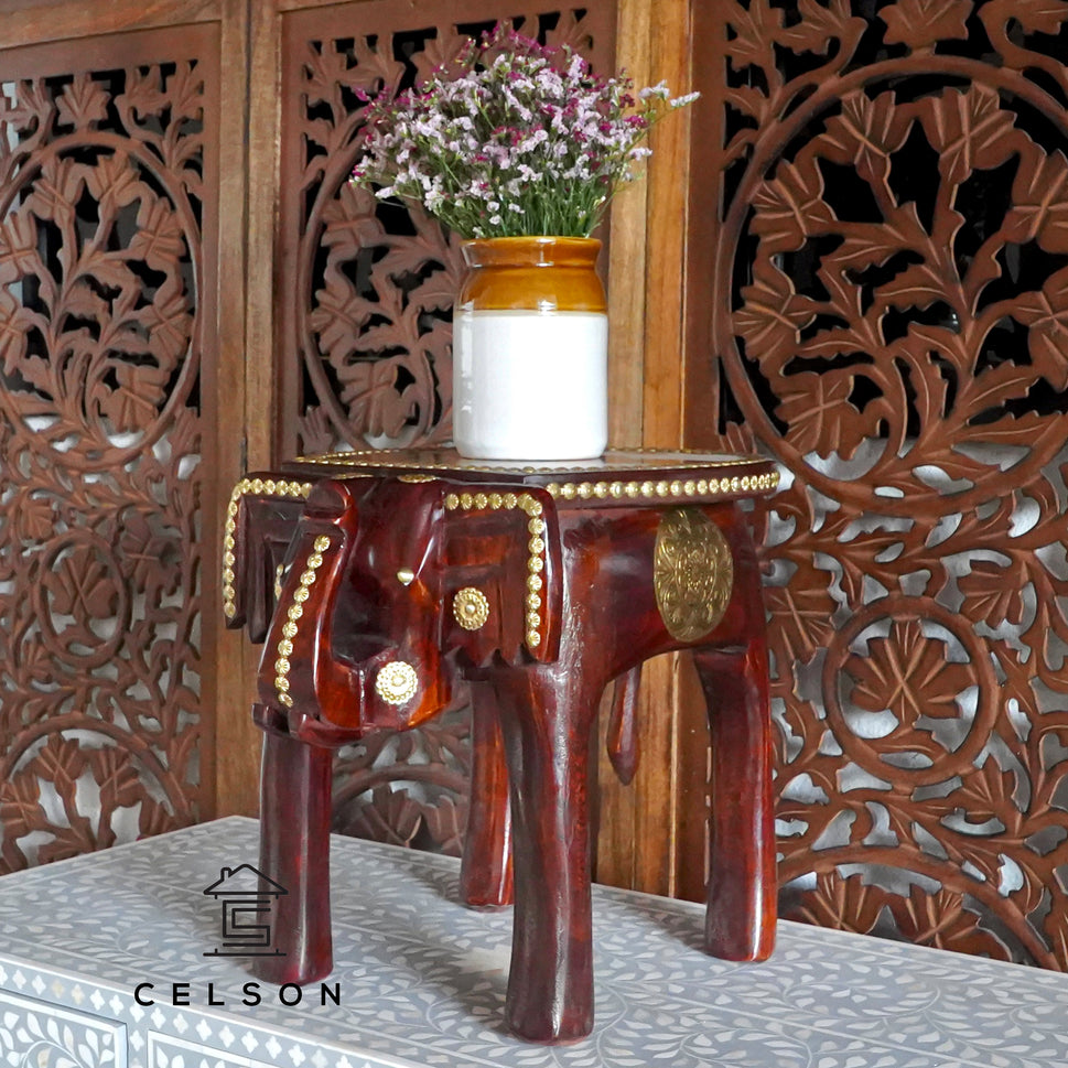 Ella Wooden Hand Carved Stool