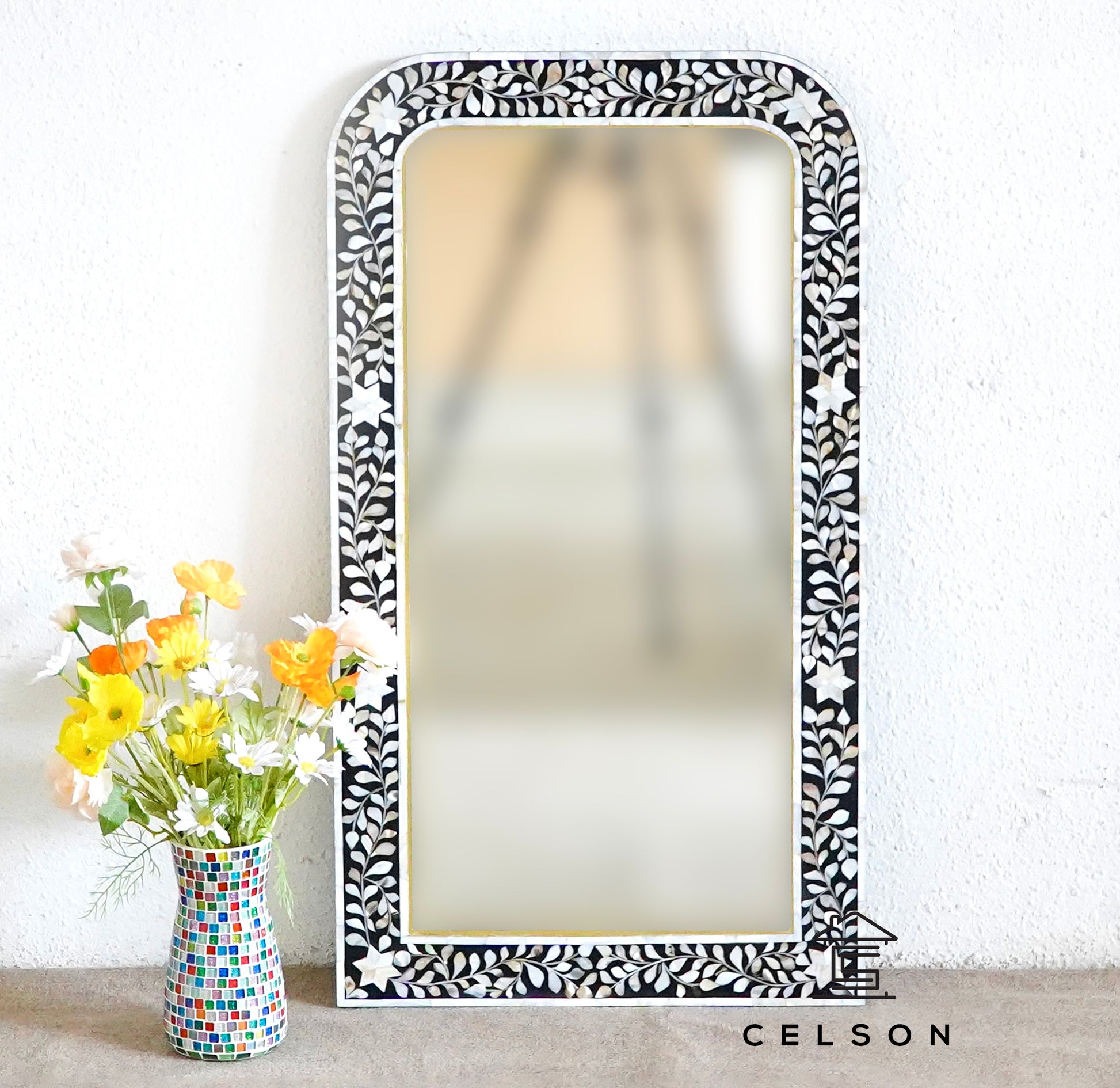 Audrey Mother of Pearl Inlay Mirror