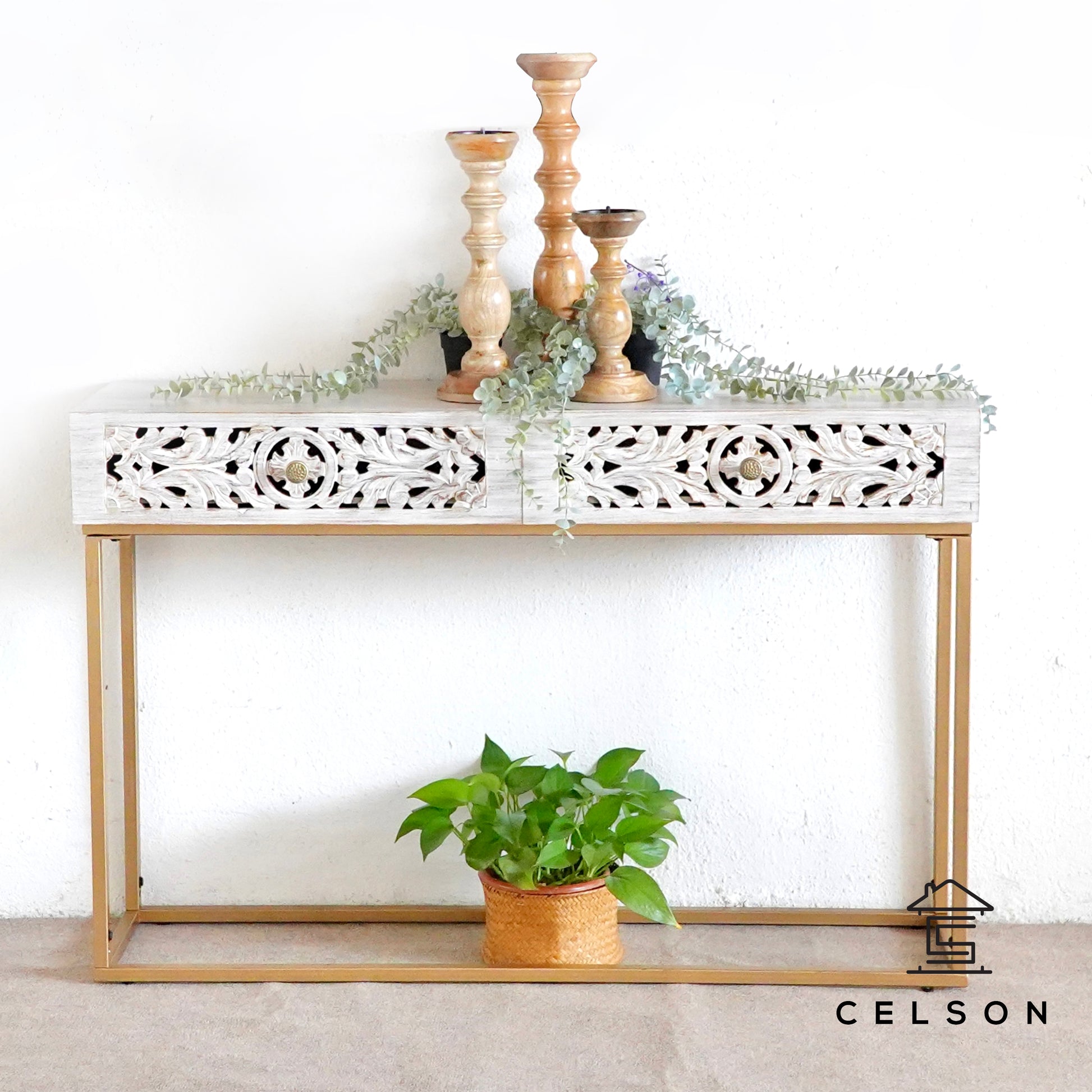 Eva Hand Carved Console Table
